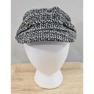 G.H. Bass & Co. Women's Hat Cap Black & White Pattern Army Style - One Size
